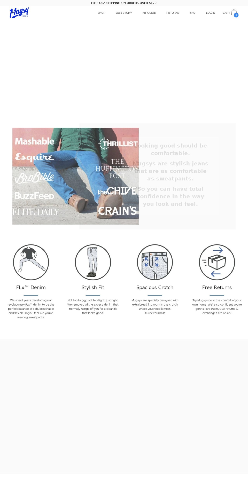 mugsyjeans.com shopify website screenshot