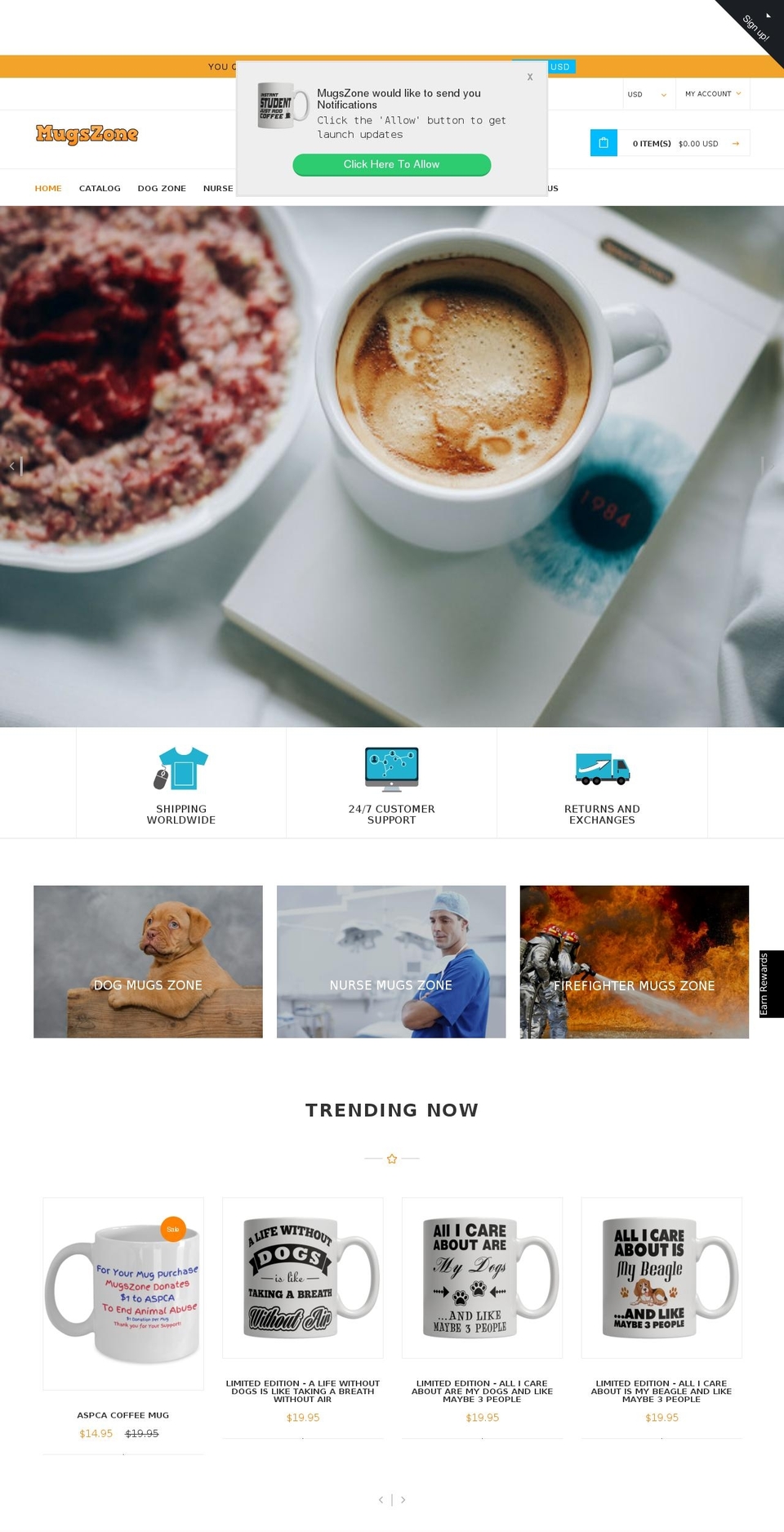 commercifytheme-v2-2 Shopify theme site example mugszone.com