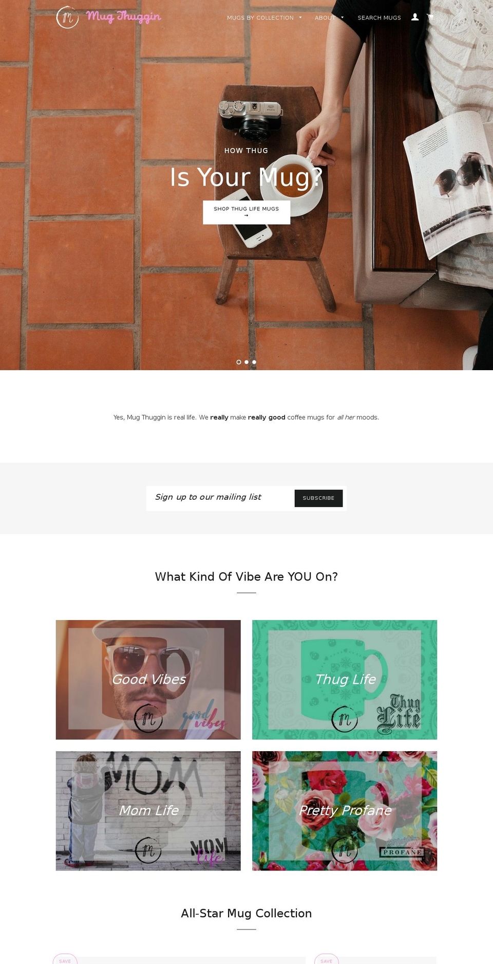 mugthuggin.com — Shopify storefront screenshot
