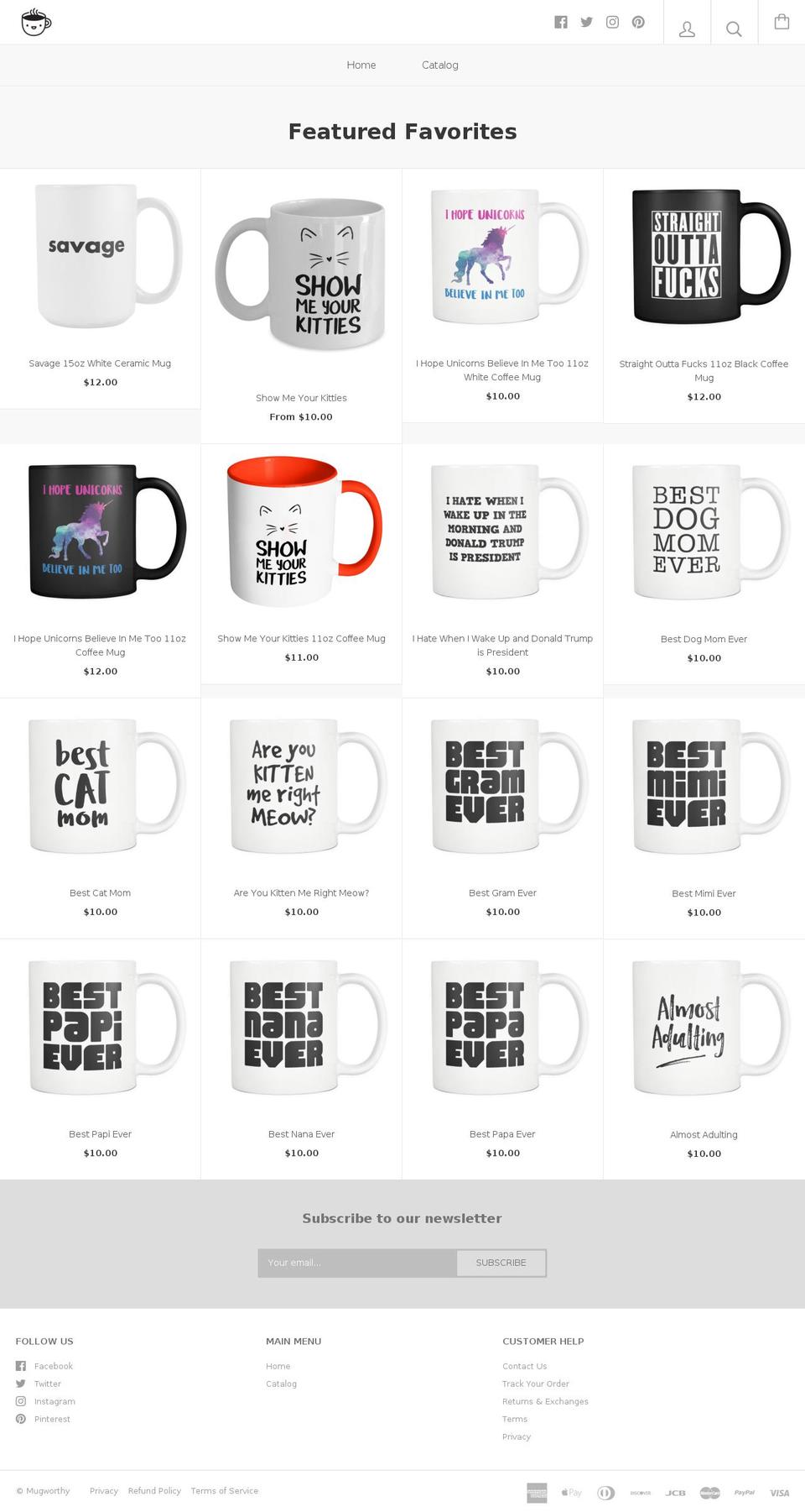 mugworthy.com — Shopify storefront screenshot