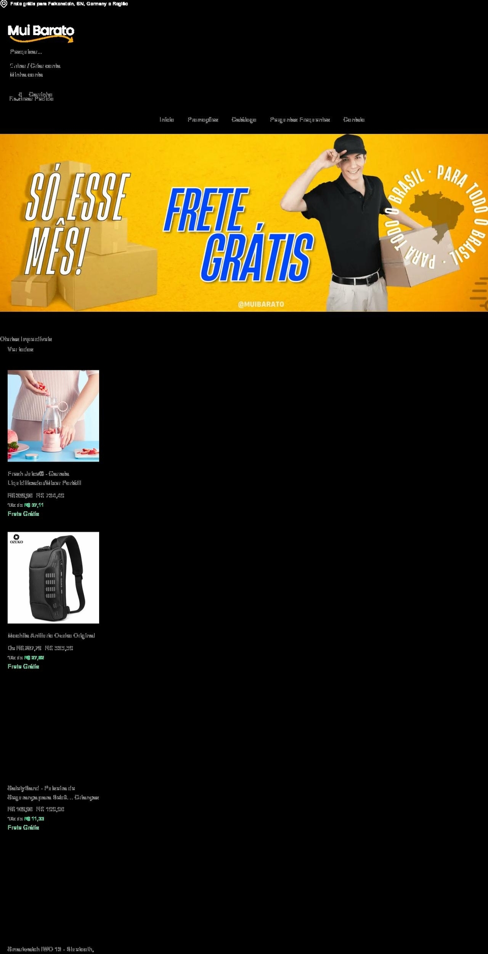 muibarato.com.br shopify website screenshot