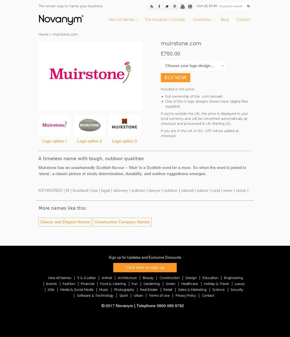 muirstone.com shopify website screenshot