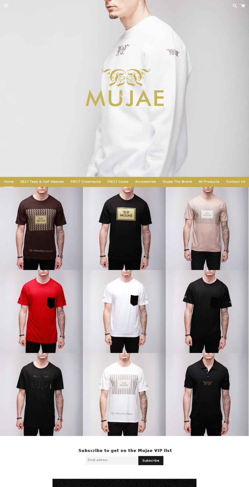 mujaestore.com shopify website screenshot