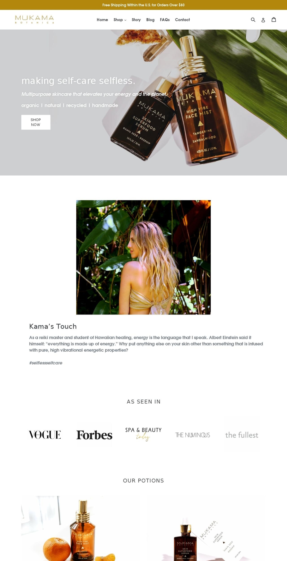 mukamabotanica.com shopify website screenshot