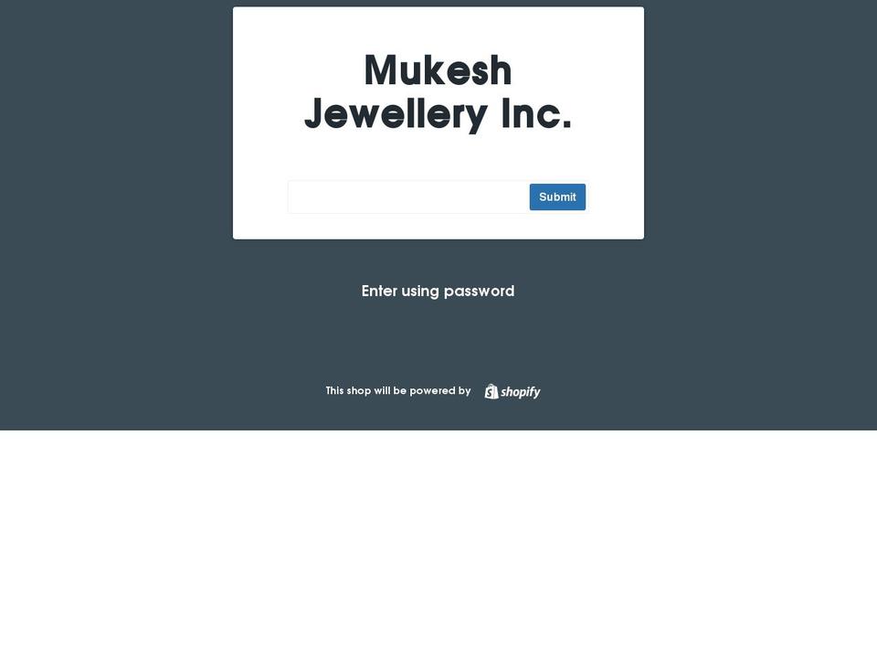 mukeshjewellers.com shopify website screenshot