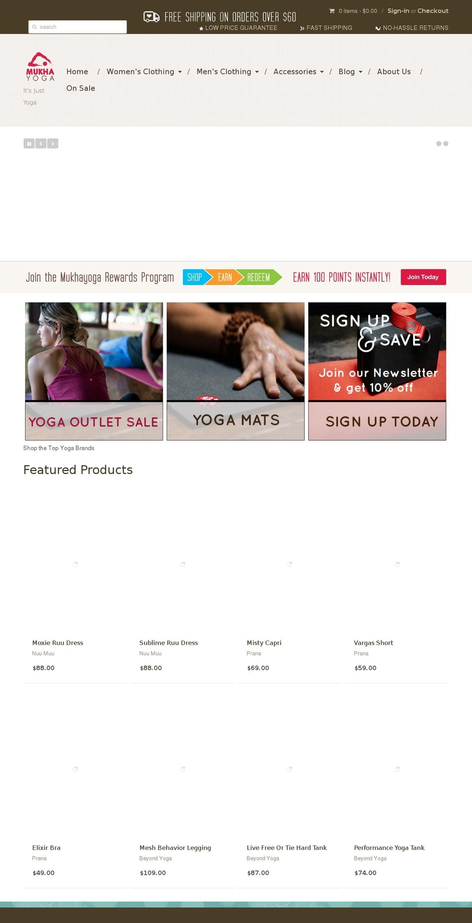 mukhayoga.com shopify website screenshot