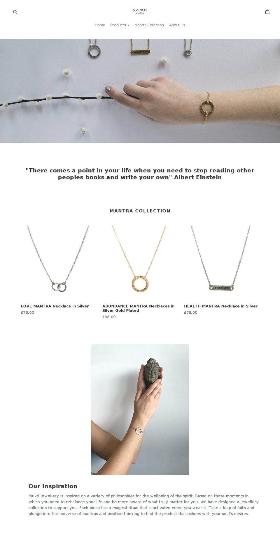 muktijewellery.com shopify website screenshot