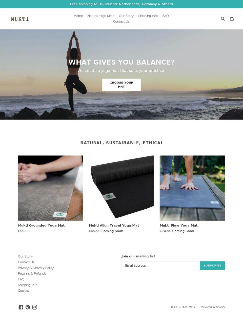 muktimats.com — Shopify storefront screenshot