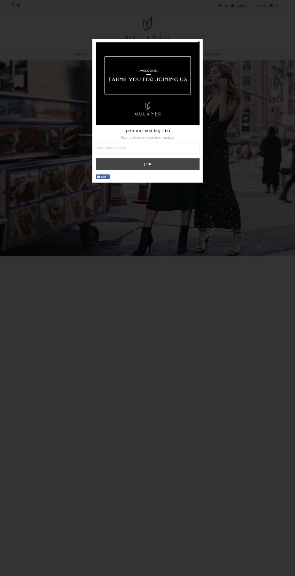 mulaner.myshopify.com shopify website screenshot