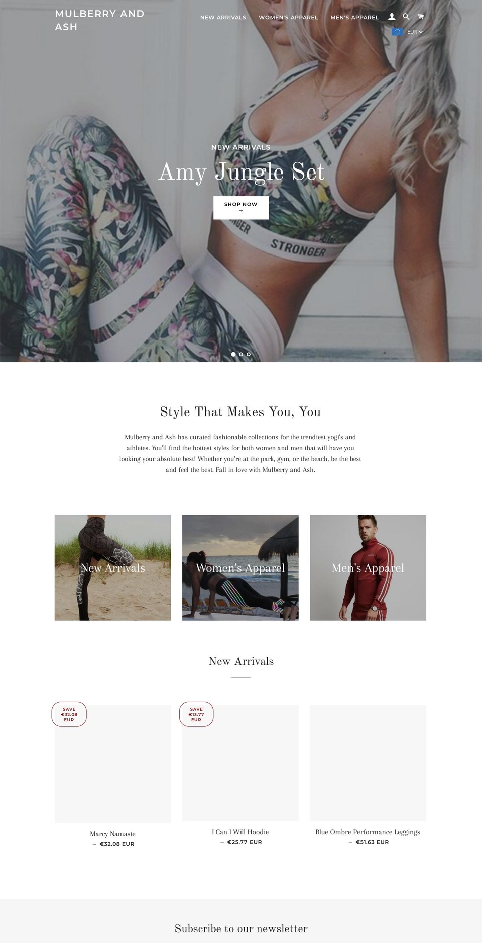mulberryandash.com — Shopify storefront screenshot