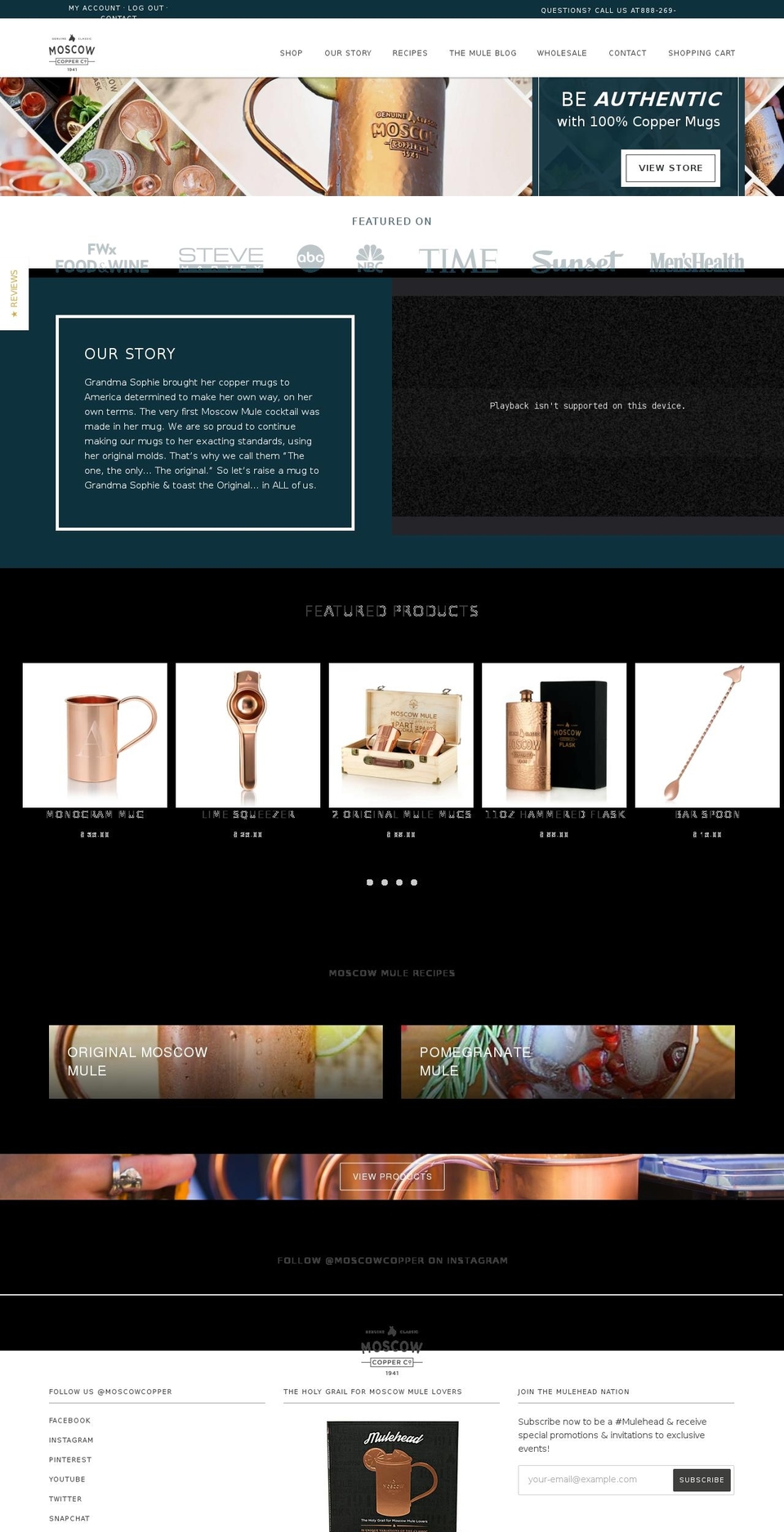 mulecam.com shopify website screenshot