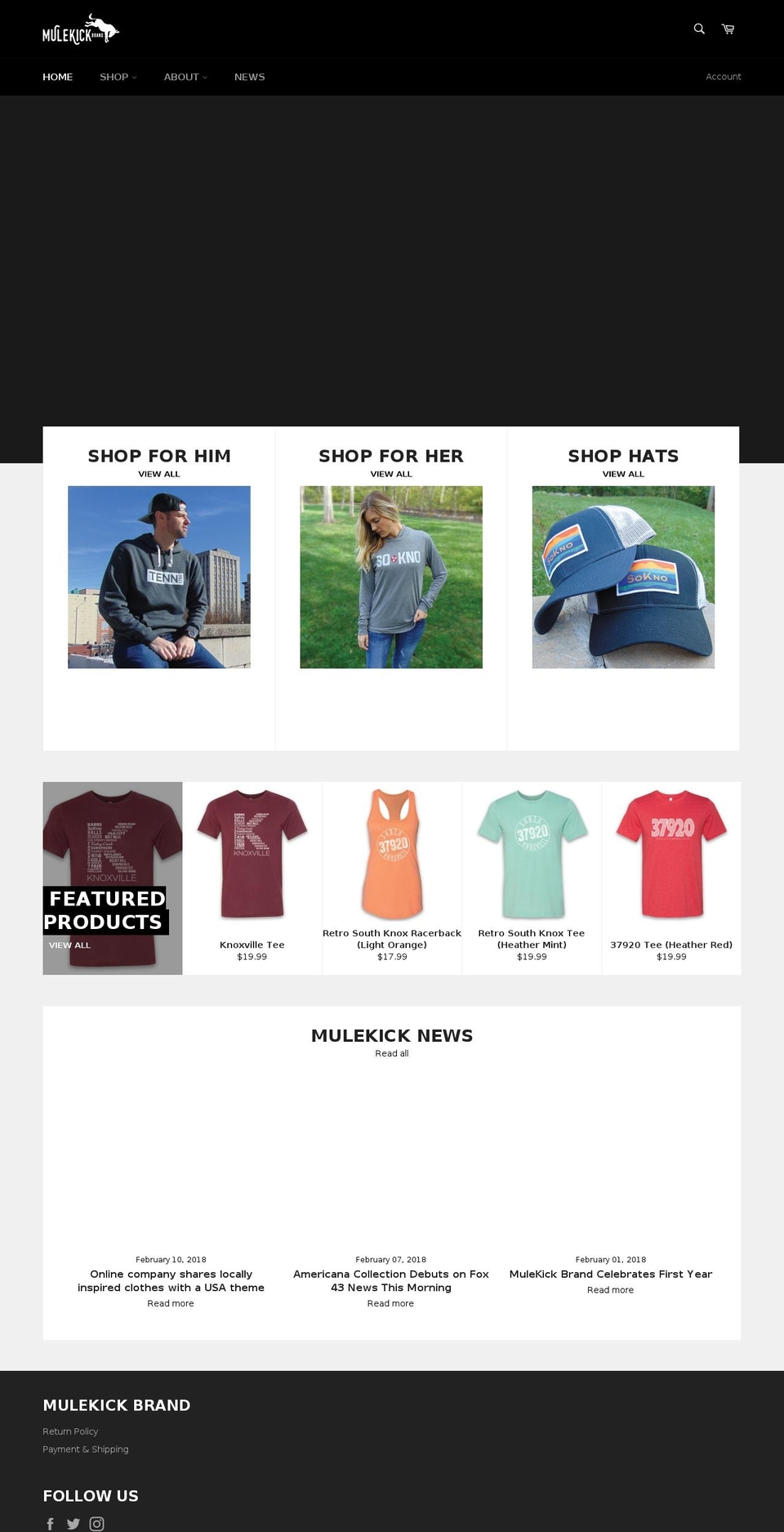 mulekickbrand.com — Shopify storefront screenshot