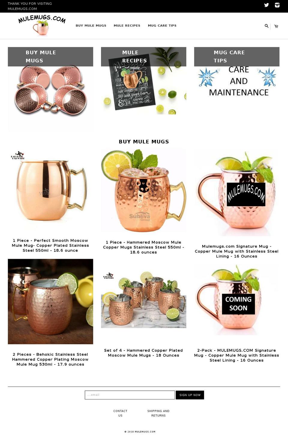 mulemugs.com — Shopify storefront screenshot