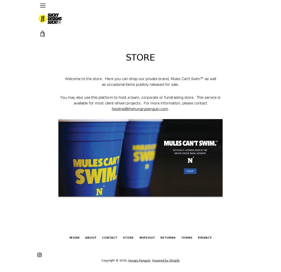 mulescantswim.com — Shopify storefront screenshot