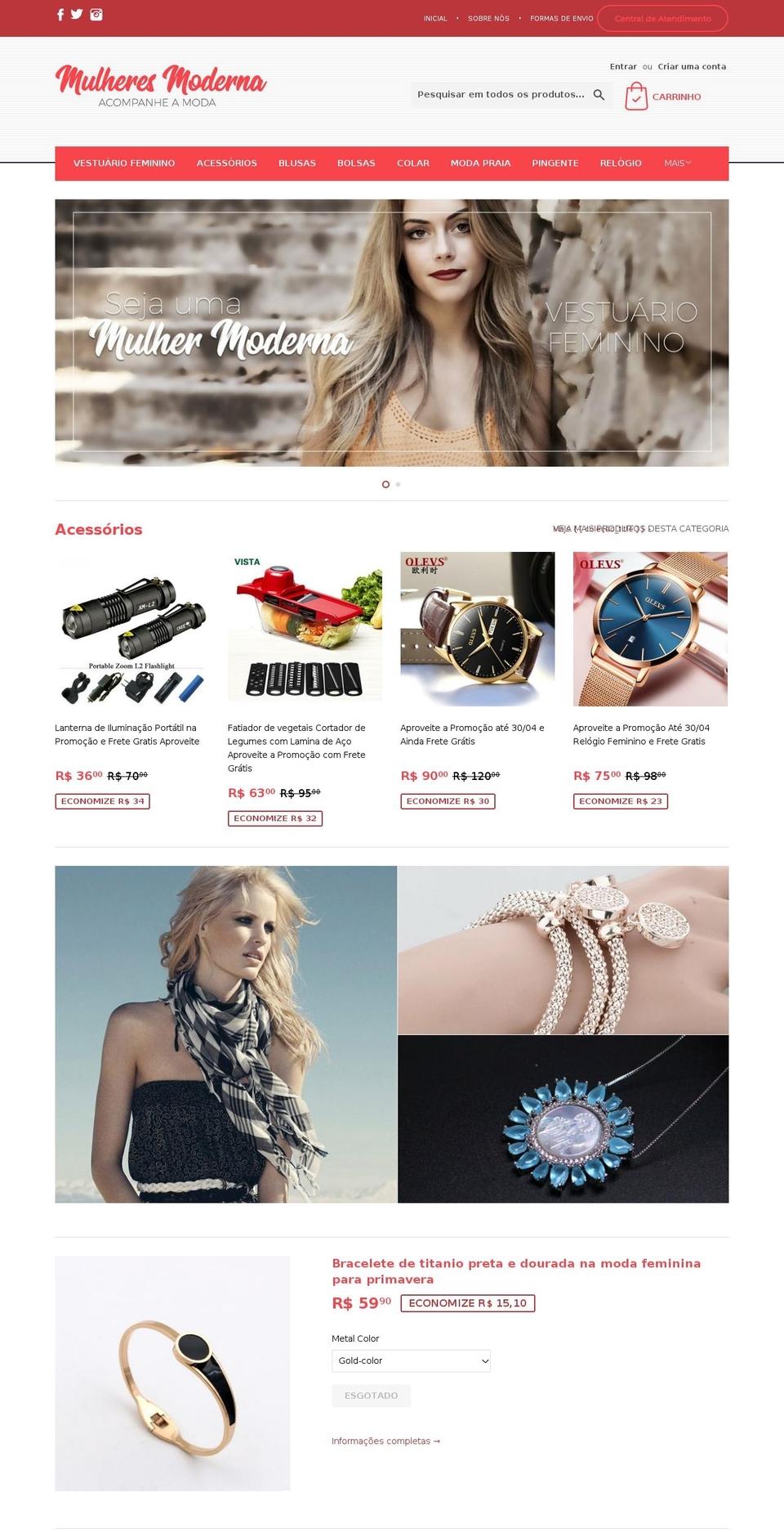 mulheresmoderna.com — Shopify storefront screenshot