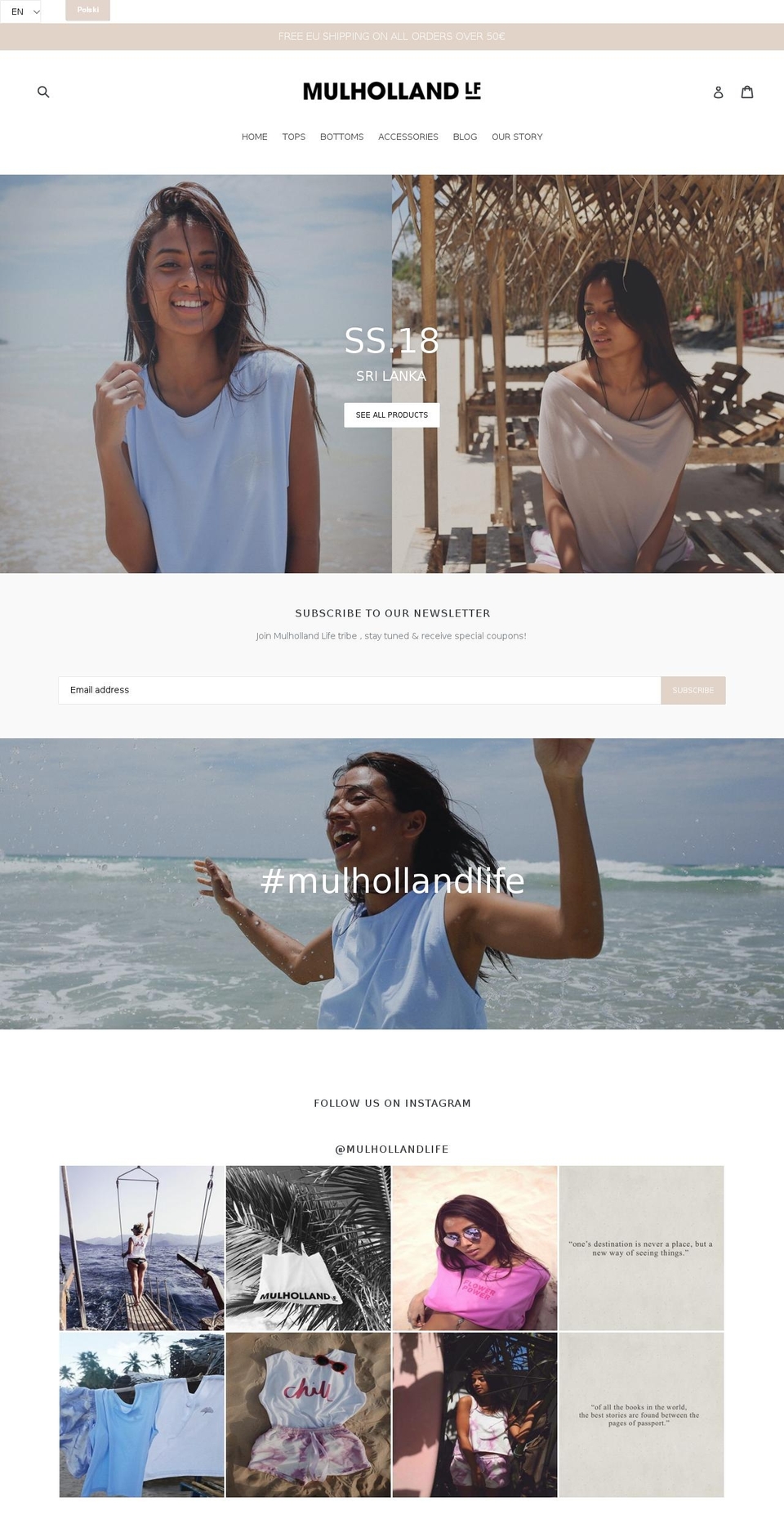mulhollandlife.com — Shopify storefront screenshot