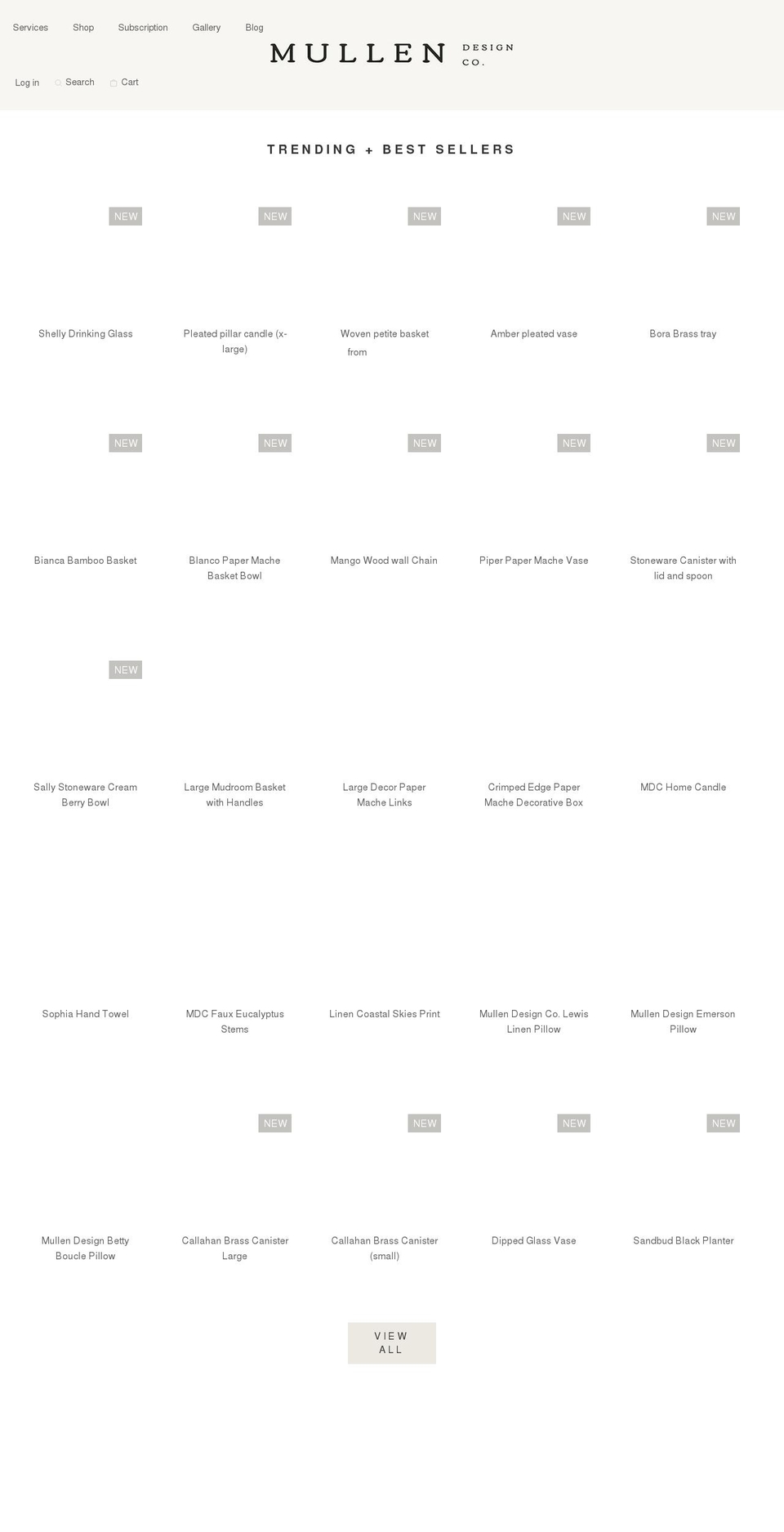 mullendesignco.com shopify website screenshot