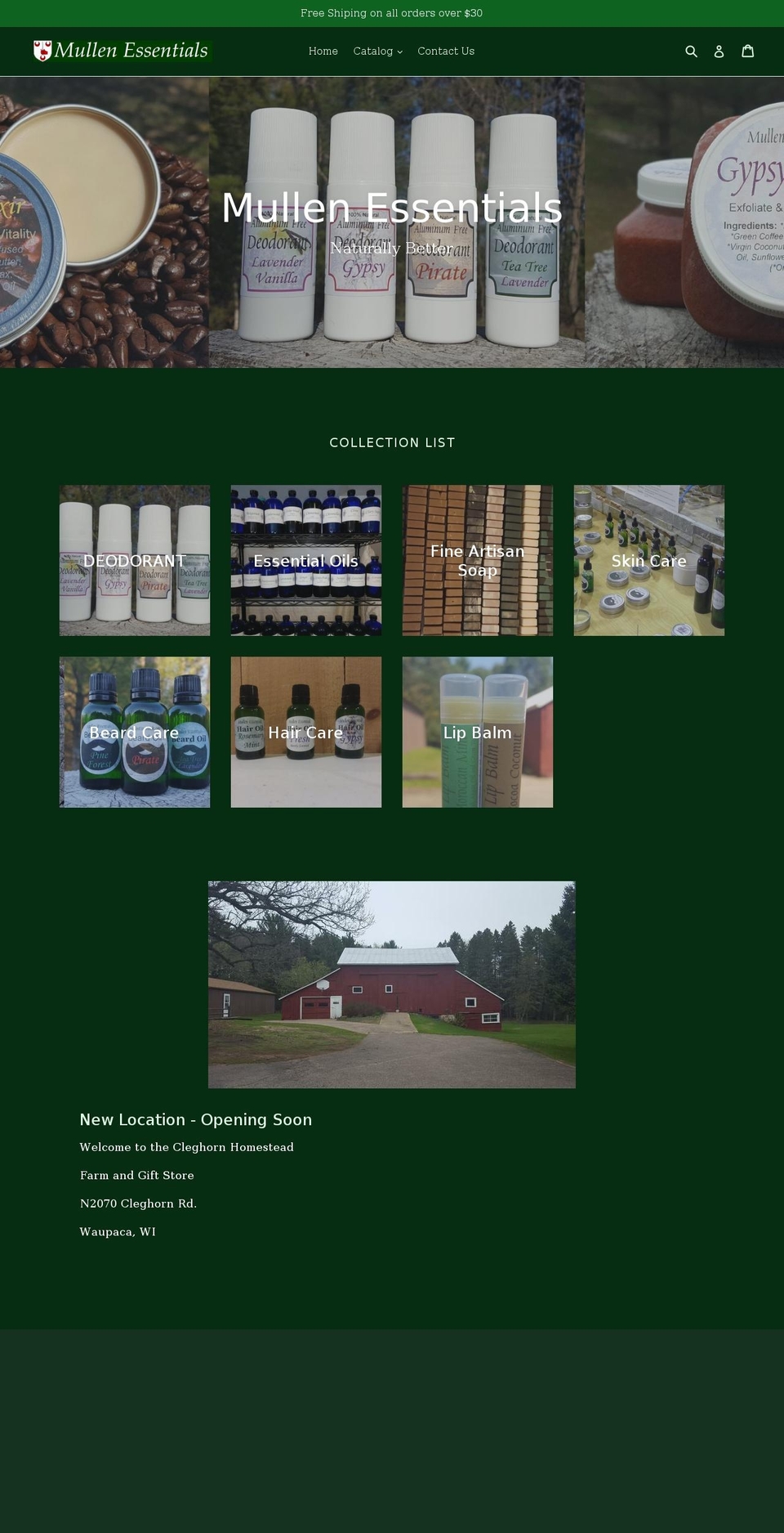 mullenessentials.com — Shopify storefront screenshot