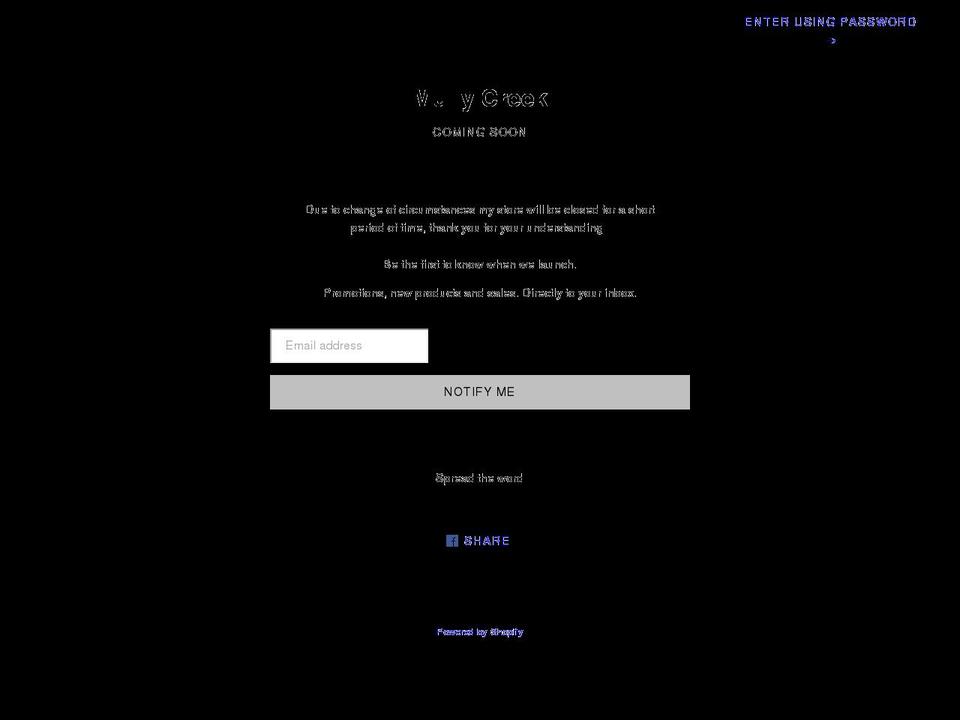 mullycreek.com shopify website screenshot