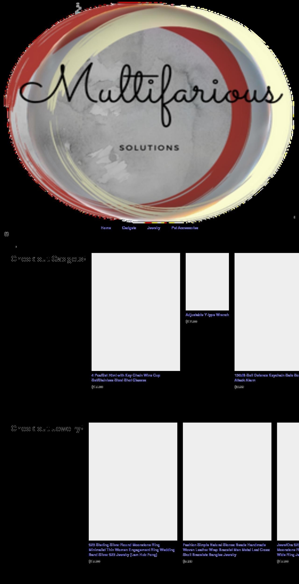 multifarioussolutions.com shopify website screenshot