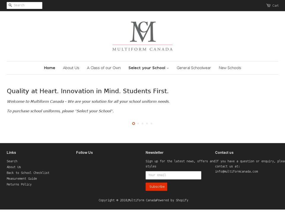 multiformcanada.com shopify website screenshot