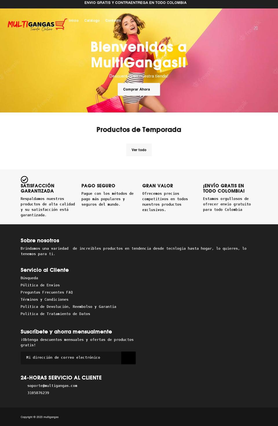 multigangas.com shopify website screenshot