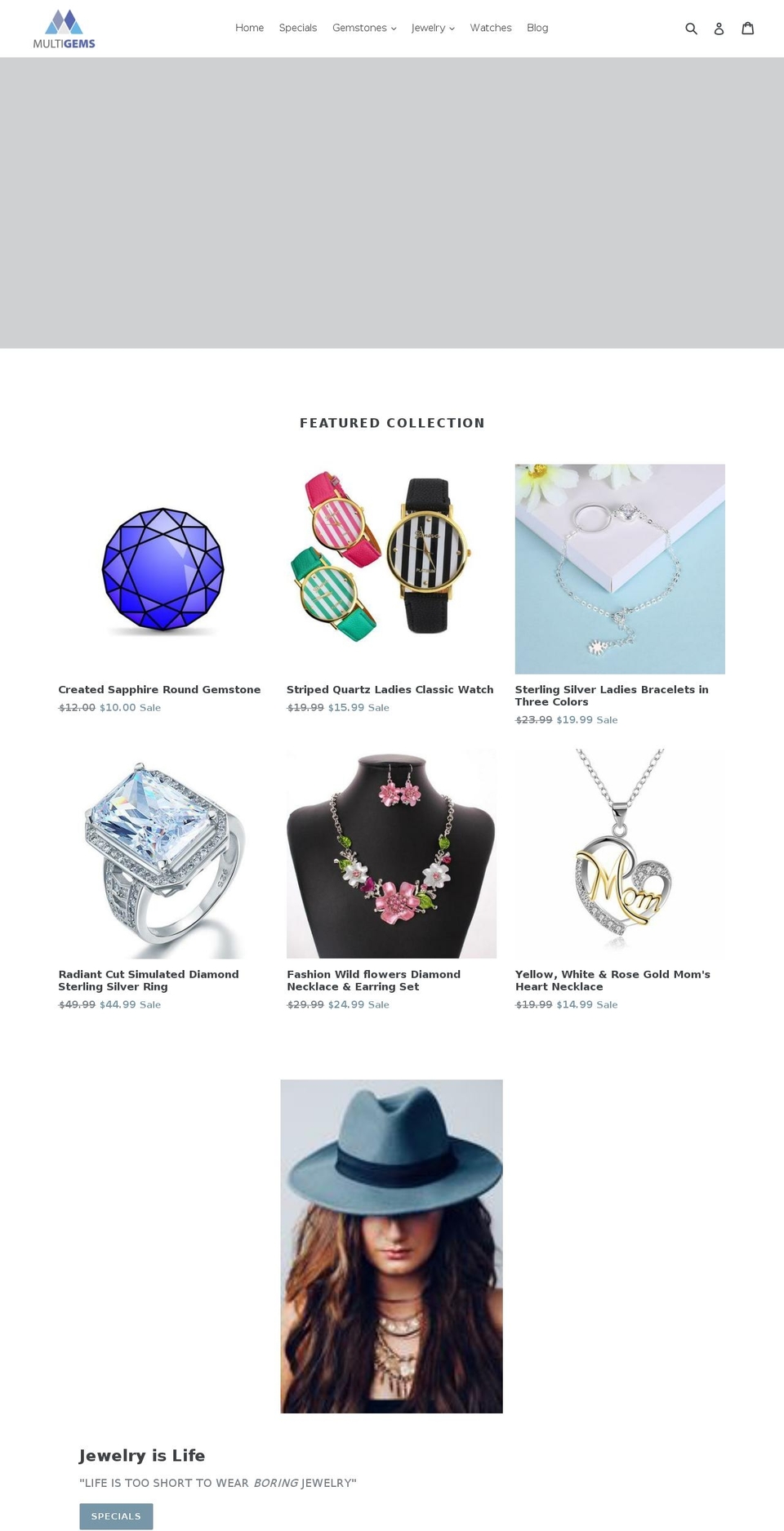 multigems.com shopify website screenshot