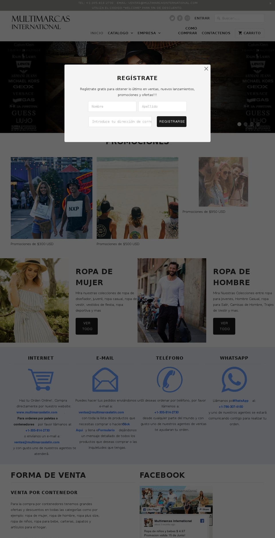 multimarcaslatin.com shopify website screenshot