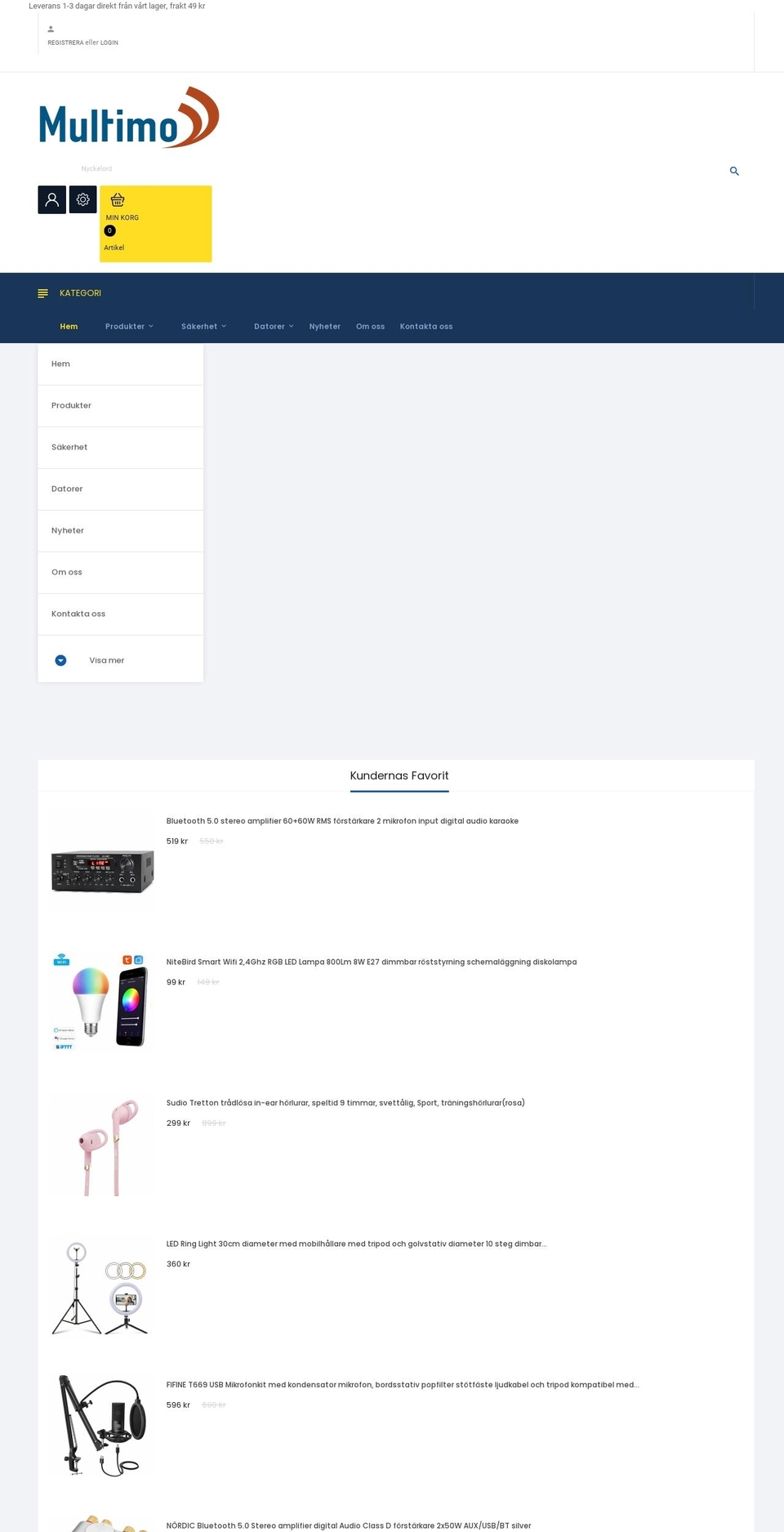 multimo.se shopify website screenshot