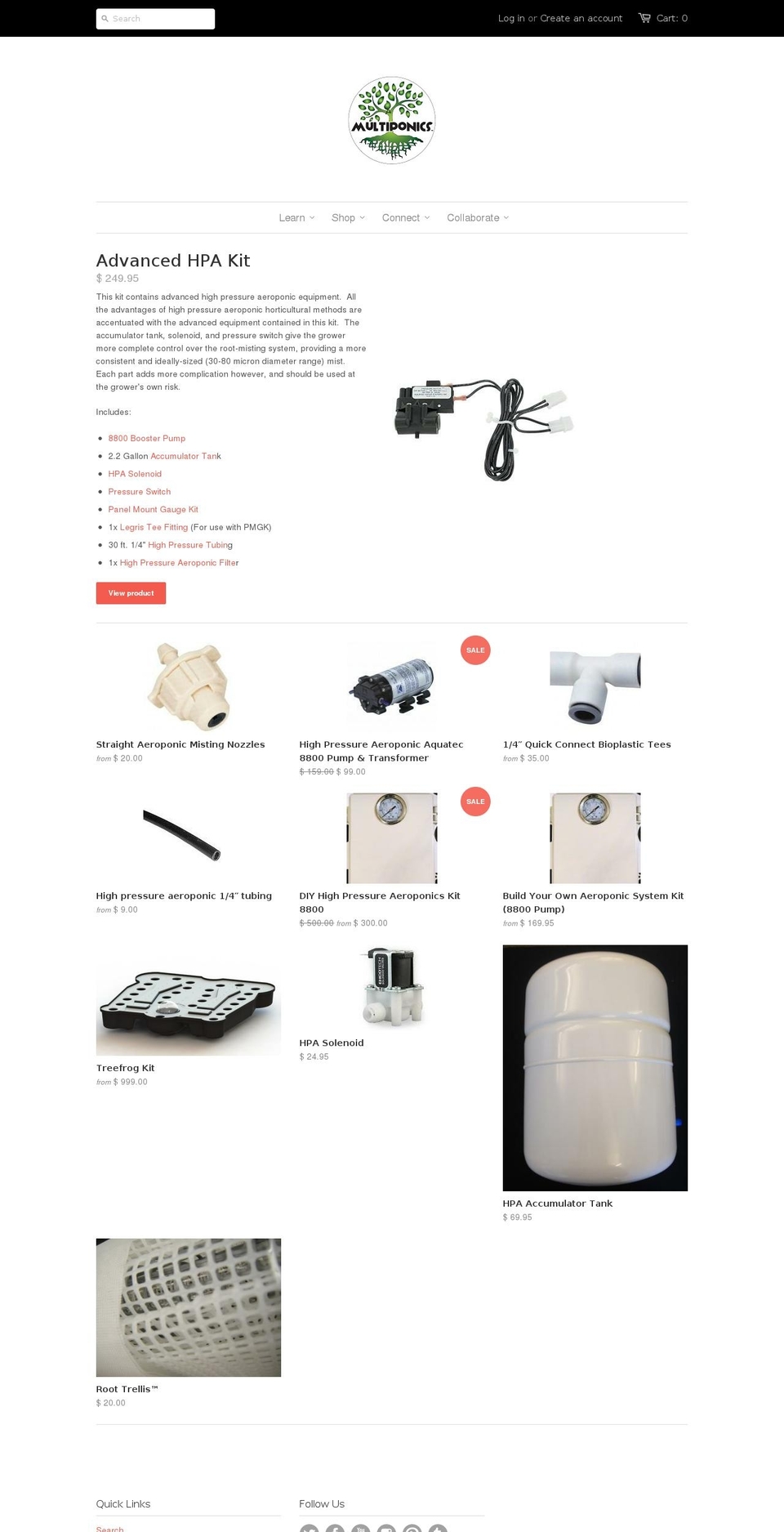 multiponics.biz shopify website screenshot