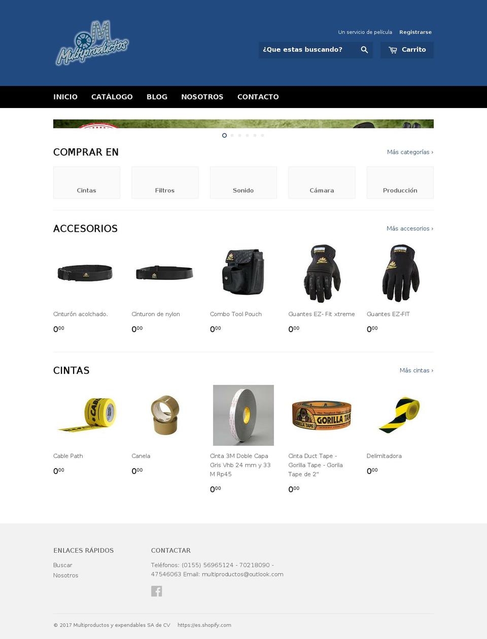 Pursuit Shopify theme site example multiproductosyexpendables.com