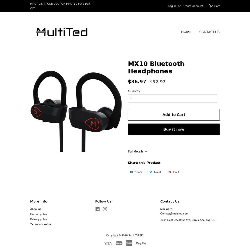 multited.com shopify website screenshot