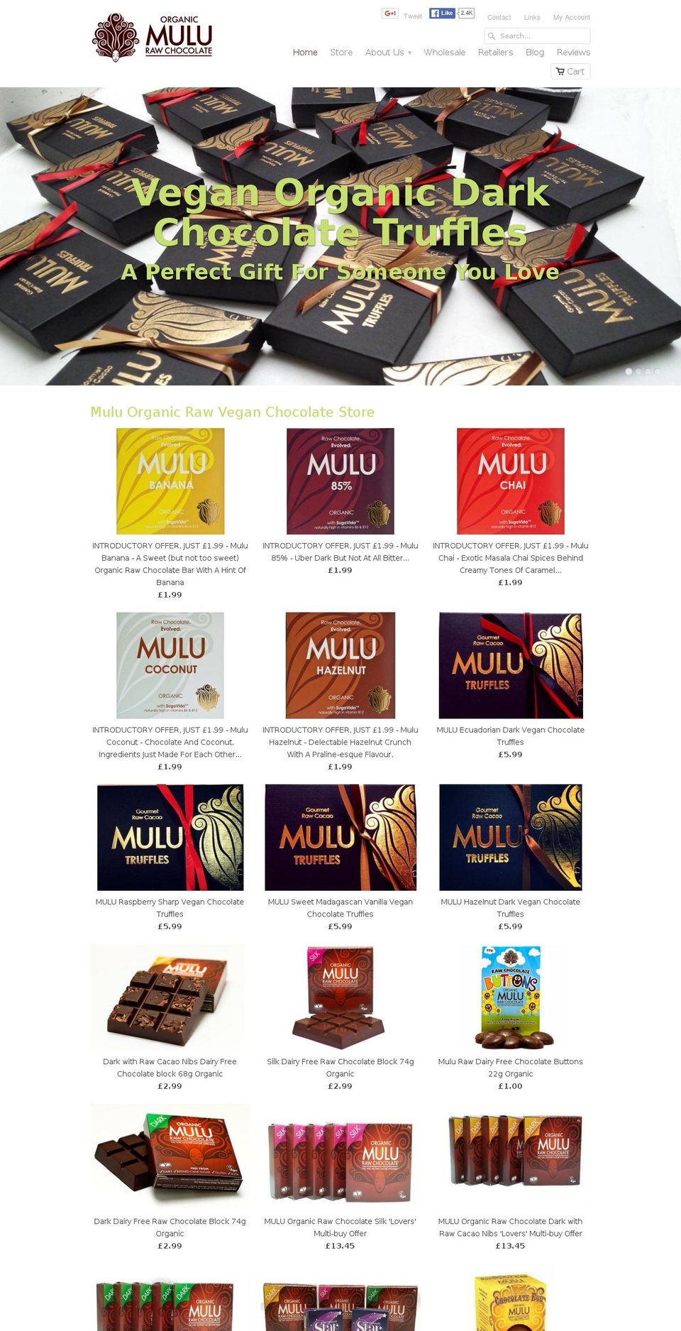 muluchocolate.com shopify website screenshot