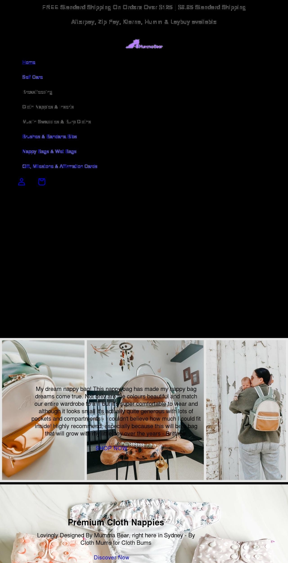mummabear.com.au shopify website screenshot