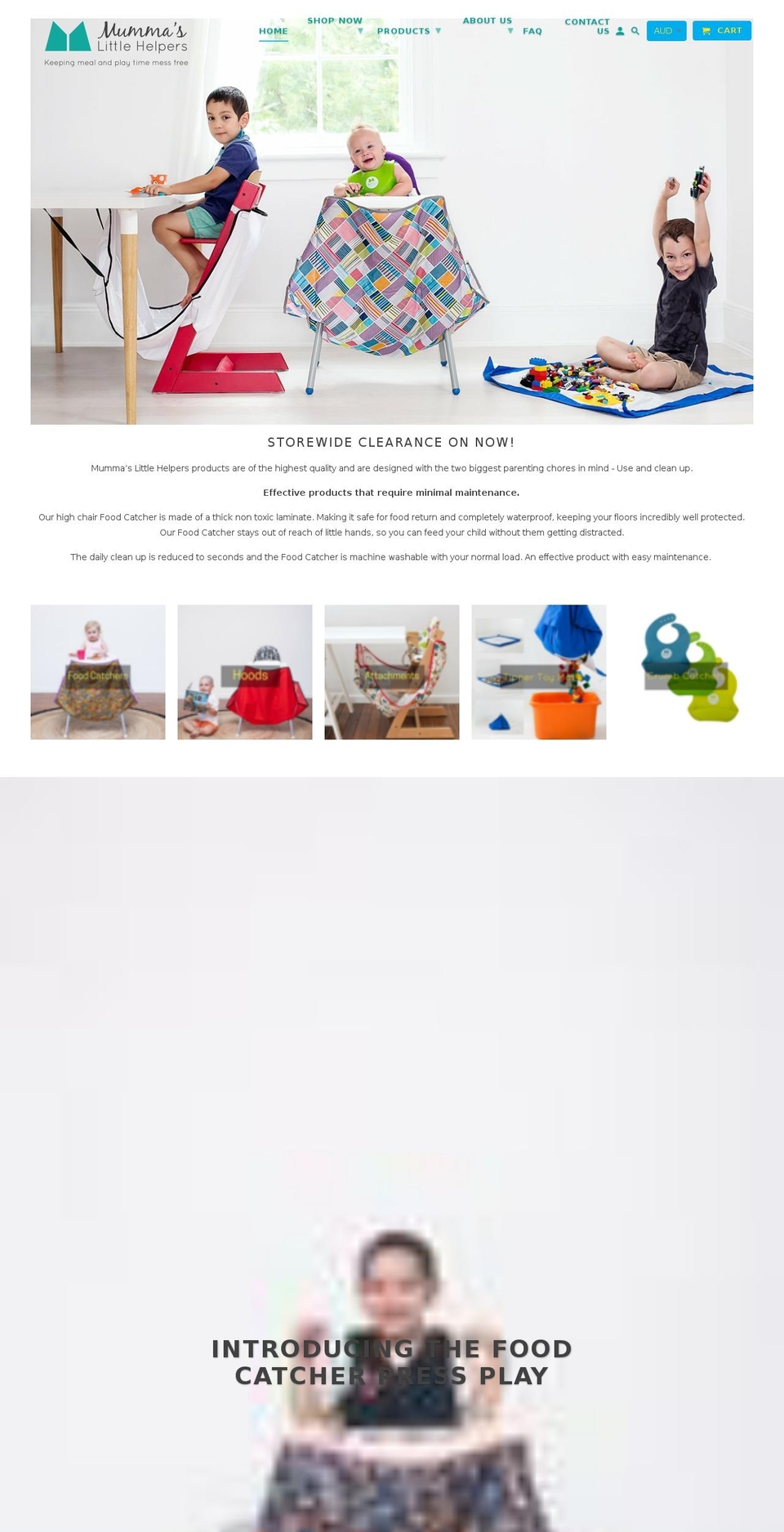 mummaslittlehelpers.com.au shopify website screenshot