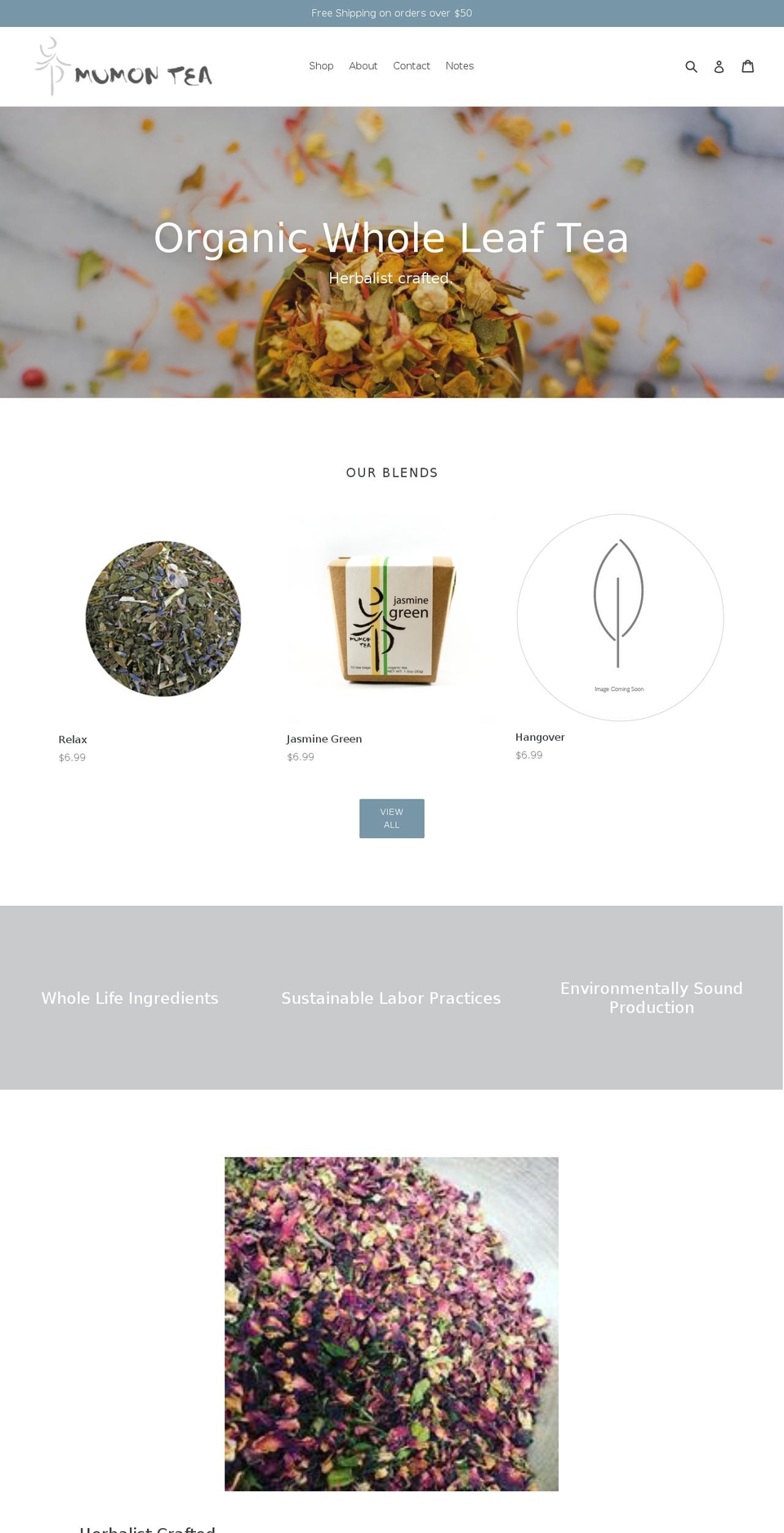 mumontea.com shopify website screenshot