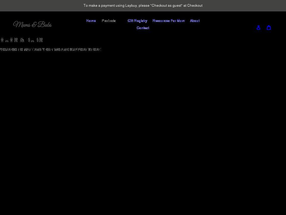 mumsandbubs.co.nz shopify website screenshot