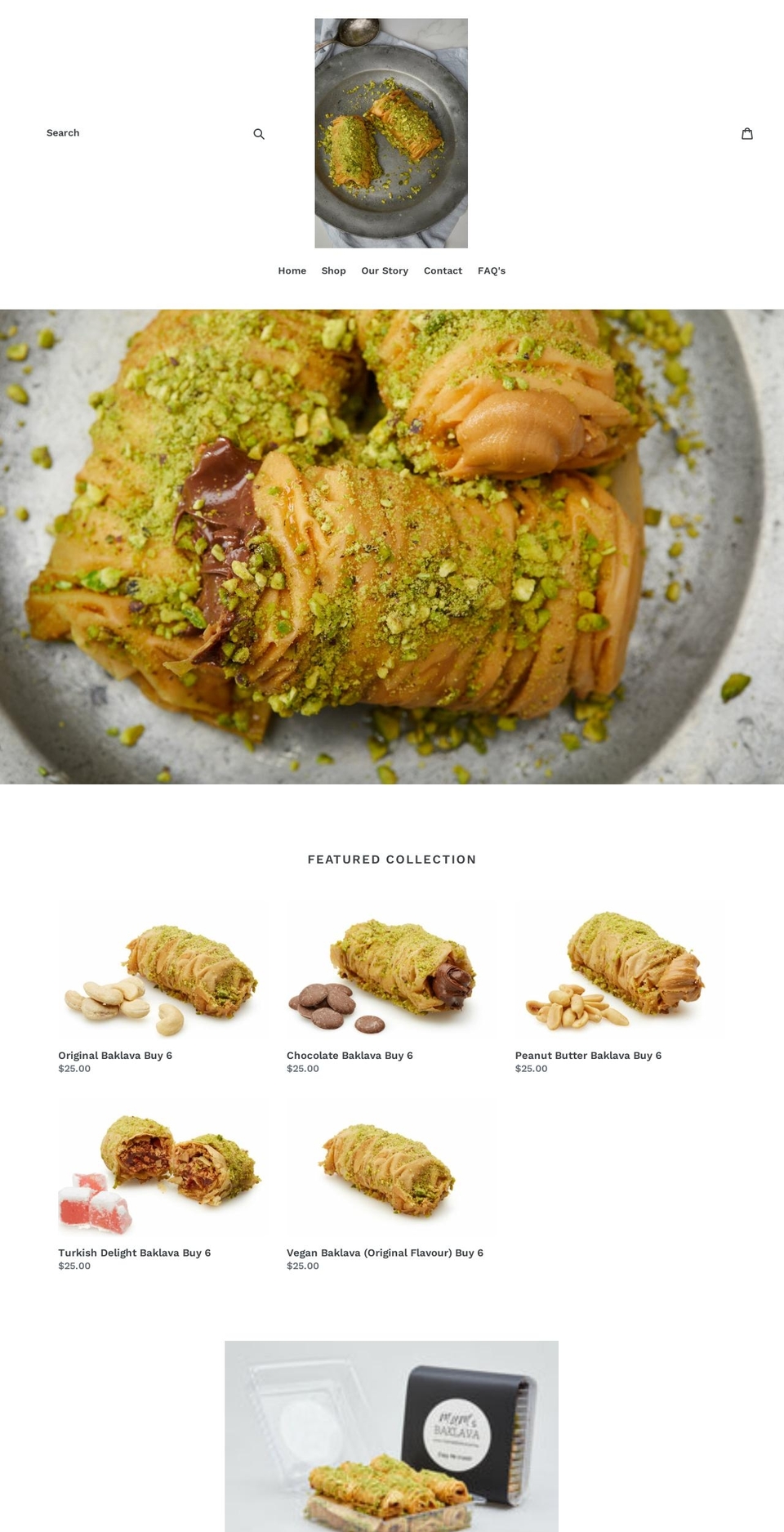 mumsbaklava.com shopify website screenshot