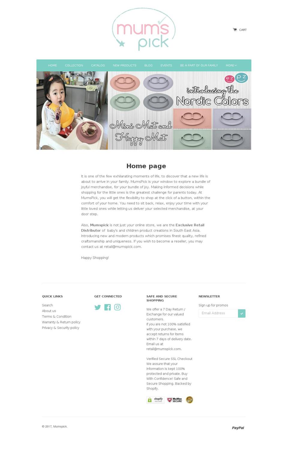 mumspick.com shopify website screenshot