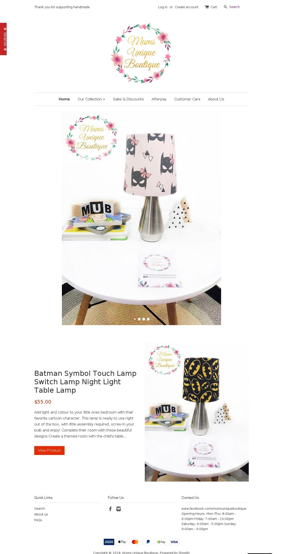 mumsuniqueboutique.com shopify website screenshot
