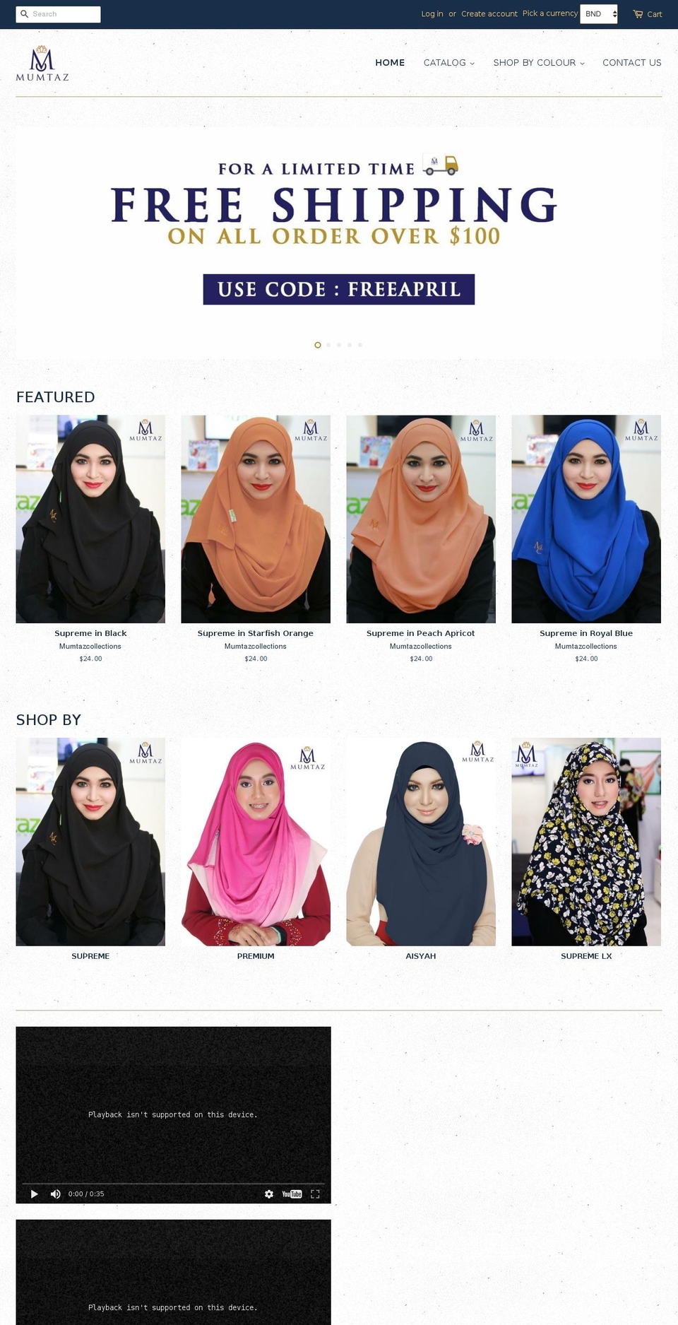 mumtazcollections.com shopify website screenshot