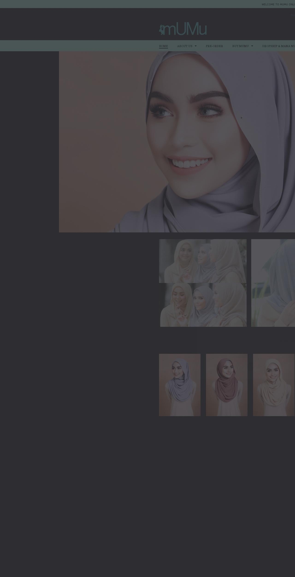 mumuscarves.com shopify website screenshot