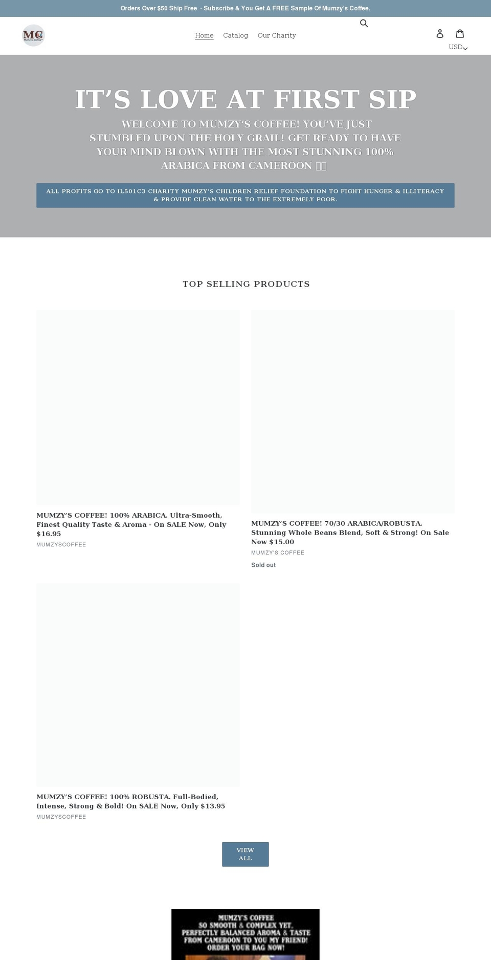 mumzyscoffee.com shopify website screenshot