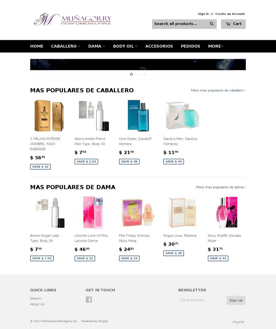 munagorry.com shopify website screenshot
