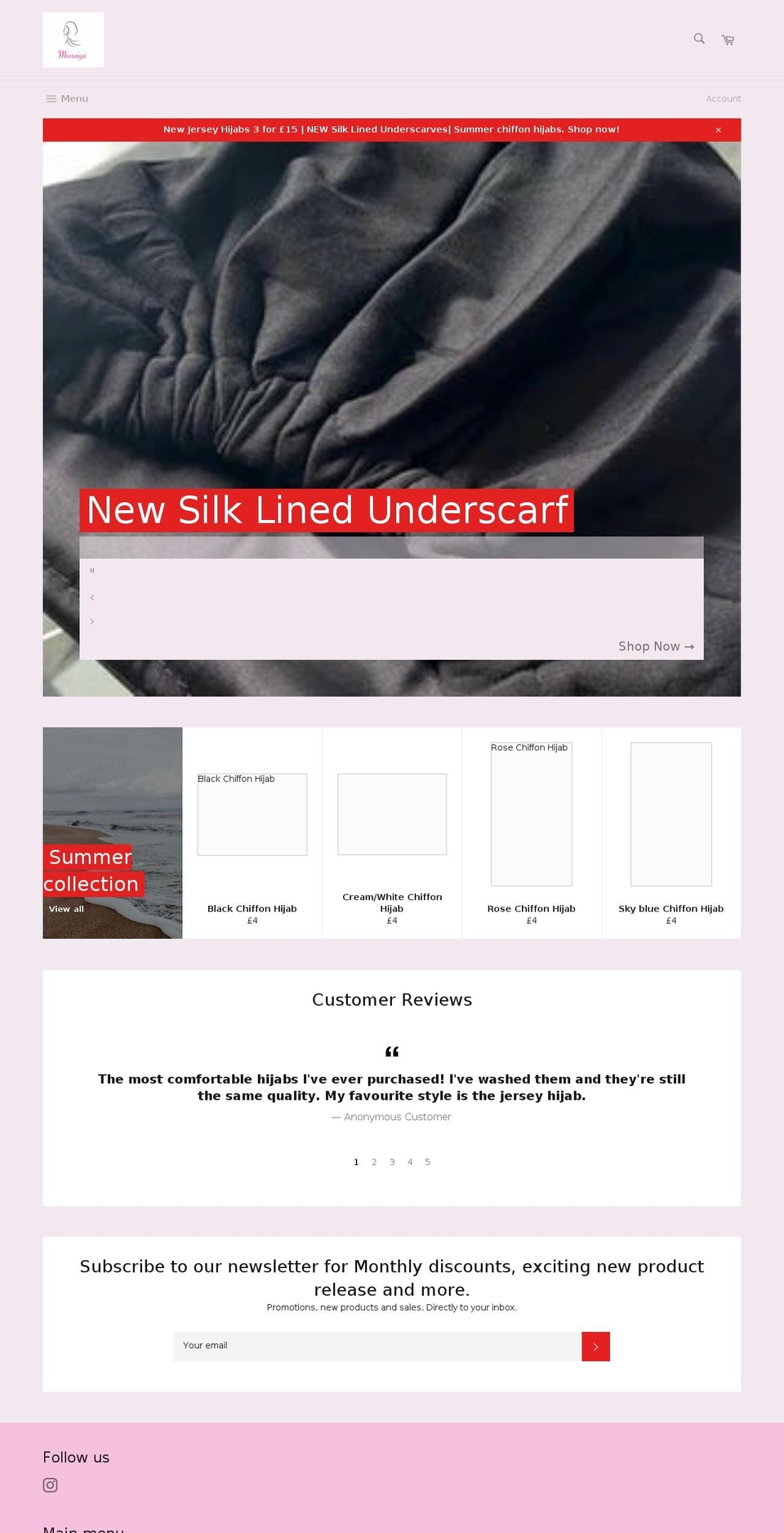 munaiyaboutique.com shopify website screenshot
