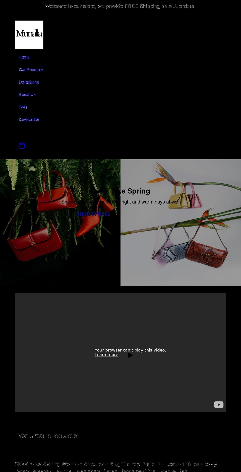 munalla.com shopify website screenshot
