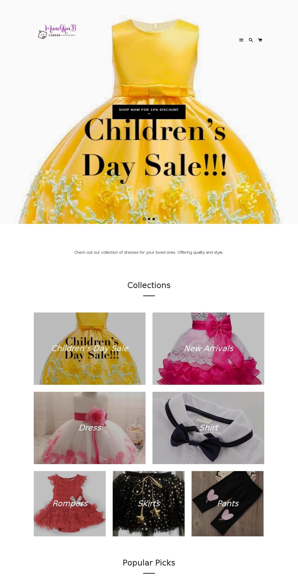 munchkinb.com — Shopify storefront screenshot