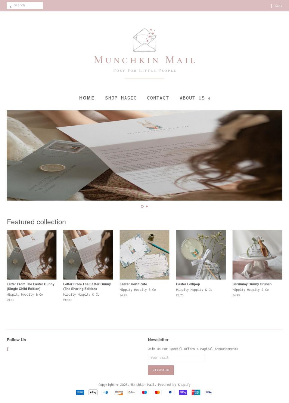 munchkinmail.co.uk shopify website screenshot