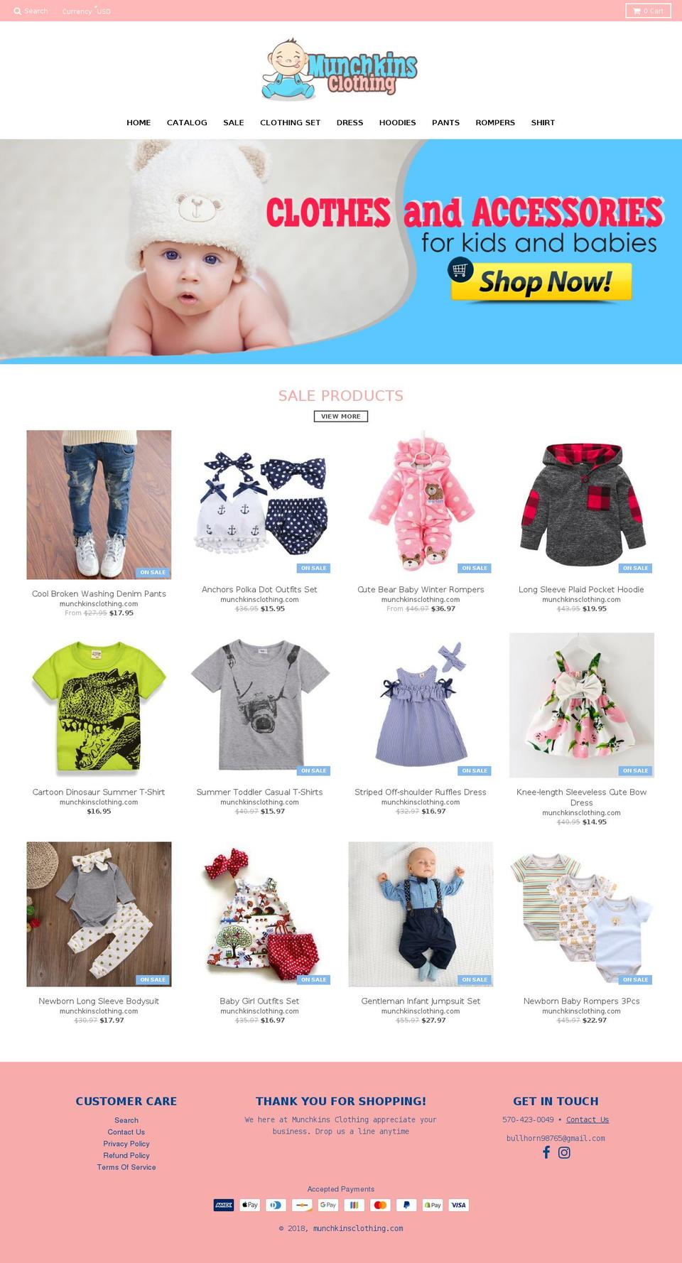 ecomclub-store Shopify theme site example munchkinsclothing.com