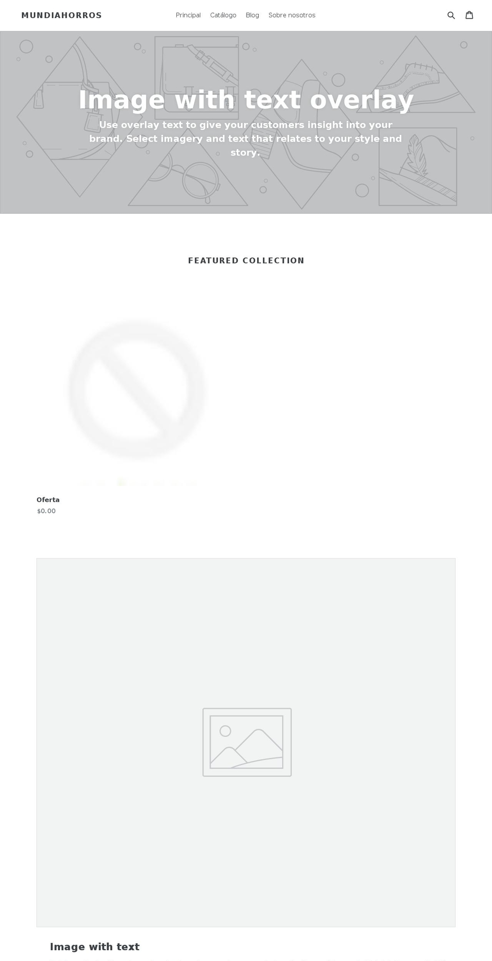 mundiahorros.com — Shopify storefront screenshot
